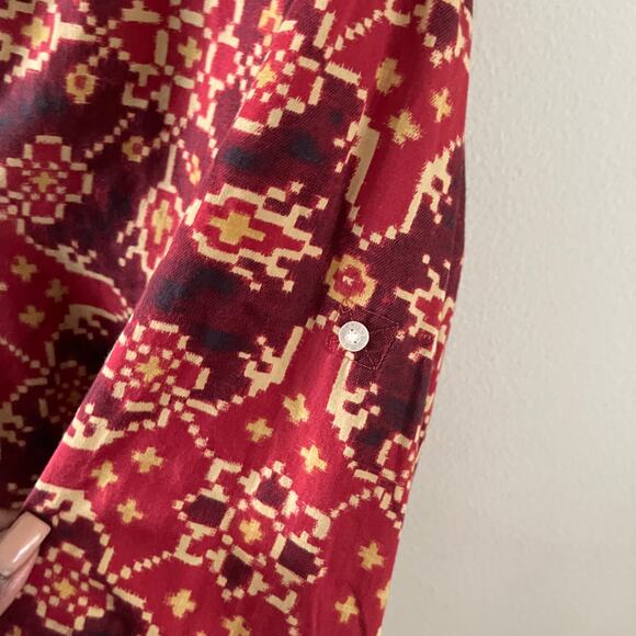 Lauren Ralph Lauren Popover Tunic Top Womens XL Red Southwest Bohemian Casual - Picture 5 of 11